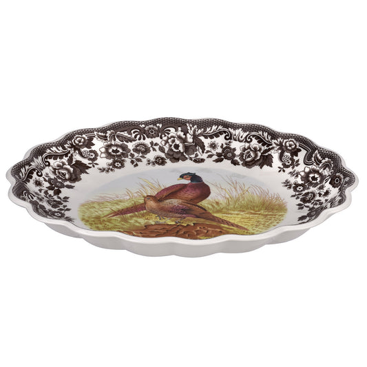 Woodland Oval Fluted Dish - Pheasant