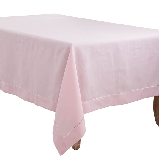 Pink Hemstitched Tablecloth