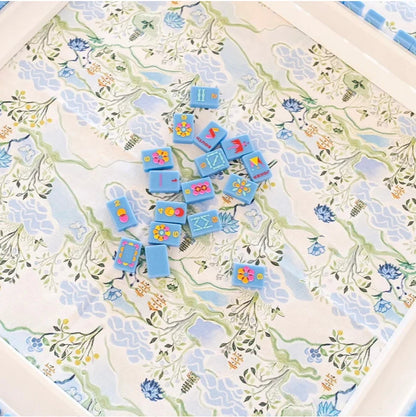 Scalloped Blue Pagoda Square Tablecloth