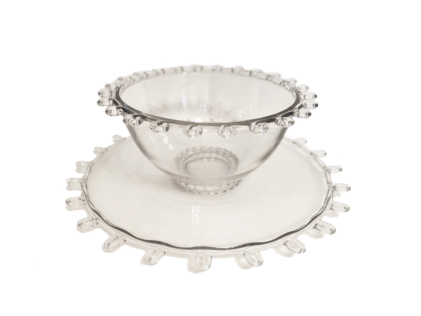 Heisey Glass Lariat Punch Bowl Set