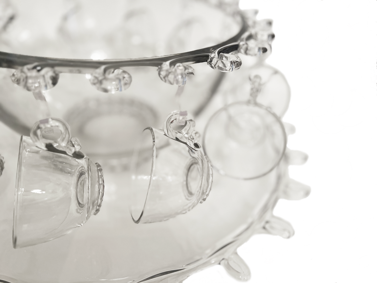 Heisey Glass Lariat Punch Bowl Set