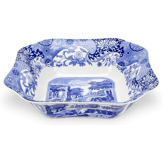 Blue Italian Square Serving Bowl