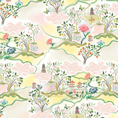 Scalloped Pink Pagoda Square Tablecloth
